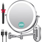 8 pouces miroir grossissant lumineux mural x20 miroir grossissant mural avec 3 modes de couleur cran ...