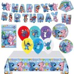 80 pi�ces lilo stitch vaisselle ensemblevaisselles anniversaire kit pour enfantsd�cor anniversaire f�te ...