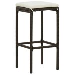 (803447)tabourets de bar avec coussins 2 pièces marron - 100 % résine tressée - l38 x p38 x h76 cm (803447)tabourets de bar avec coussins 2 pièces marron - 100 % résine tressée - l38 x p38 x h76 cm