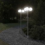 ?80710?lampadaires dextrieur - lampe sur pied avec diffuseur - 2 pcs argent 215 cm acier inoxydable ...