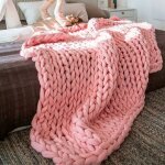 ?80x100pink?plaid tricot grosse maille plaid grosse maille plaid tricot couverture de canap� en laine ...