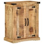 824528& bahut de rangement pour sjour - buffet 55x35x70 cm bois massif mangue brut