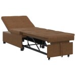 827846& canap - lit 3 - en - 1lit banquetteconvertible avec design escamotable en faux sude marron