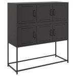 837598& bahut de rangement pour séjour - buffet noir 1005x39x107 cm acier 837598& bahut de rangement pour séjour - buffet noir 1005x39x107 cm acier