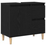 888742& meuble lavabo noir ch�ne 65x33x60 cm - bois - panneaux de particules