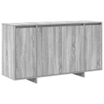 892496& bahut de rangement pour s�jour - buffet gris gris sonoma - bois - panneaux de particules 135 ...