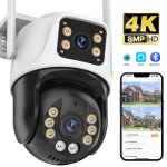 8mp 4k ptz camra ip extrieure wifi camra hd h. 265 surveillance sans fil scurit cctv ai suivi p2p ...