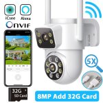 8mp add 32g card 4k wifi ptz caméra double objectif double écran caméra de surveillance extérieure hd ... 8mp add 32g card 4k wifi ptz caméra double objectif double écran caméra de surveillance extérieure hd ...