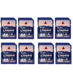 8pcs carte m�moire sd sdhc kingston 8go digital carte sd sdhc class 4 en vrac sans lemballage