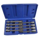 8pc entraînement 3 / 8 t25t60 torx star jeu de douille de serrage à cliquet 110mm de long à432 8pc entraînement 3 / 8 t25t60 torx star jeu de douille de serrage à cliquet 110mm de long à432