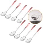 8pcs passoire - cuillre  passoire en acier inoxydablecumoire  mailles fines avec poigne longue pour ...