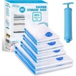 8pcs sacs de rangement sous vide pompe  vide sacs de compression de voyage pour oreillers couettes armoires ...