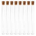 8pcs tubes de test en verre de verre de stockage liquide tubes de fond ronds avec des bouchons 8pcs tubes de test en verre de verre de stockage liquide tubes de fond ronds avec des bouchons