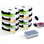 8pi�ces 640ml r�cipients de stockage en verre avec couvercles boite verre hermetique alimentaire