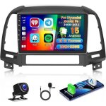 9 [2 + 64g] autoradio pour hyundai santa fe 2006 - 2012 - carplay / android auto sans fil gps wifi bteqfm ...