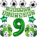 9. kit de dcoration danniversaire de football 9 ans - dcoration danniversaire pour garon avec grand ...