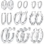 9 paires boucles doreilles croles en or pour femmes filles 14k boucles doreilles en plaqu or multipack ...