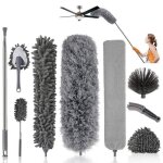 9 pcs plumeau telescopique jormftte lavable microfibre plumeau poussiere telescopique longueur maximale ...