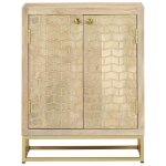905737& bahut de rangement pour sjour - buffet avec 2 portes 55x30x70 cm bois massif de manguier