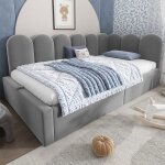 Canap� - lit - oem - m�ridienne 90x190 - rangement hydraulique - velours gris - structure m�tal