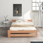 90x200cm lit en bois massif lit de futon lit naturel en bois massif avec tte de lit et cadre  lattes ...