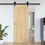 90x210 cm porte massif de pin porte coulissante bois porte coulissante sur rail porte de grange meuble ...