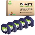 91200 - 5 rubans etiqueteuses compatible pour dymo letratag 91200 - 12 mm x 4 m - noir sur blanc - comete ... 91200 - 5 rubans etiqueteuses compatible pour dymo letratag 91200 - 12 mm x 4 m - noir sur blanc - comete ...