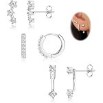 925 argent sterling boucles doreilles ensemble pour piercing multiple plaqu� or 14k stud huggie petites ...