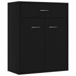 934585& bahut de rangement pour s�jour - buffet noir 60x30x75 cm - bois - panneaux de particules