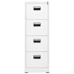 939348& armoire mtallique de bureau - classeur blanc 46x62x133 cm acier
