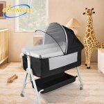 95 * 50 * 98 - 110cm couffin pour bébé (2 en 1) avec roues universelles - six hauteurs réglables - noir ... 95 * 50 * 98 - 110cm couffin pour bébé (2 en 1) avec roues universelles - six hauteurs réglables - noir ...