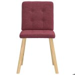 ?95582?4 pi�ces chaises � manger et cuisine rouge bordeaux tissu - l45x p54xh86 cm