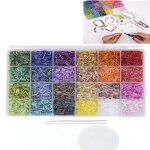 9600 pi�ces - perles en tube de verre (avec deux aiguilles en cristal et fil de cristal) - petites perles ...