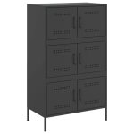 961875& bahut de rangement pour séjour - buffet haut - noir 68x39x113 cm acier 961875& bahut de rangement pour séjour - buffet haut - noir 68x39x113 cm acier