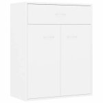 964320& bahut de rangement pour s�jour - buffet blanc 60x30x75 cm - bois - panneaux de particules