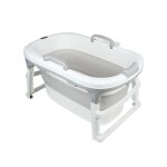 99x62x59. 5cm baignoire b�b� pliable avec poign�es jusqu� 18 kg bassin de douche avec boite de rangment ...