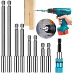 9pcs rallonge embout visseuse a chocdeux types porte embout magnetique longembout visseuse placo aimantporte ...