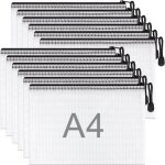 A4 pochette transparente zipp�e 12pcs pochette document pochette plastique pour stockage documents cosm�tiques ...