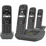 A695a quattro - 4 téléphones dect sans fil avec répondeur - Écran À haut contraste - excellente qualité ... A695a quattro - 4 téléphones dect sans fil avec répondeur - Écran À haut contraste - excellente qualité ...