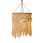 Abat jour - chic boh�me - 30 cm - coton naturel - �clairage personnalisable - style vintage