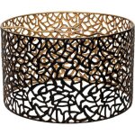 Abat - jour en m�tal - arom - design moderne - noir et or - motif ajour�