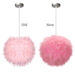 Abat - jour suspension - plume rose 30 cm - lot de 2 - 2x e27 - style contemporain