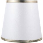 Abat - jour tissu conique blanc bague dor�e pour lampe suspendue chevet