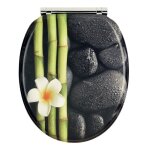 Abattant frein de chute d�clipsable bois moul� plaqu� zen orchid�e