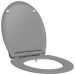 Abattant de toilettes minimaliste - vidaxl - gris - duroplast - 45. 5x37. 5x3. 8 cm - finition mate - ...