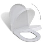 Abattant wc � fermeture en douceur - vidaxl - blanc - forme carr�e - polypropyl�ne - 48x35 cm - charni�res ...