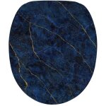 Abattant wc marbre bleu fonc - finition de haute qualit - charnires robustes - fixation facile