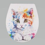 Abattant wc thermodur d�cor relief ch�ton frein de chute d�clipsable 1 bouton