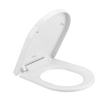 Abattant wc universel dclipsable blanc forme d en polypropylne avec frein de chute charnire rglable ...