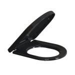Abattant wc universel déclipsable noir forme d en polypropylène avec frein de chute charnière réglable ... Abattant wc universel déclipsable noir forme d en polypropylène avec frein de chute charnière réglable ...